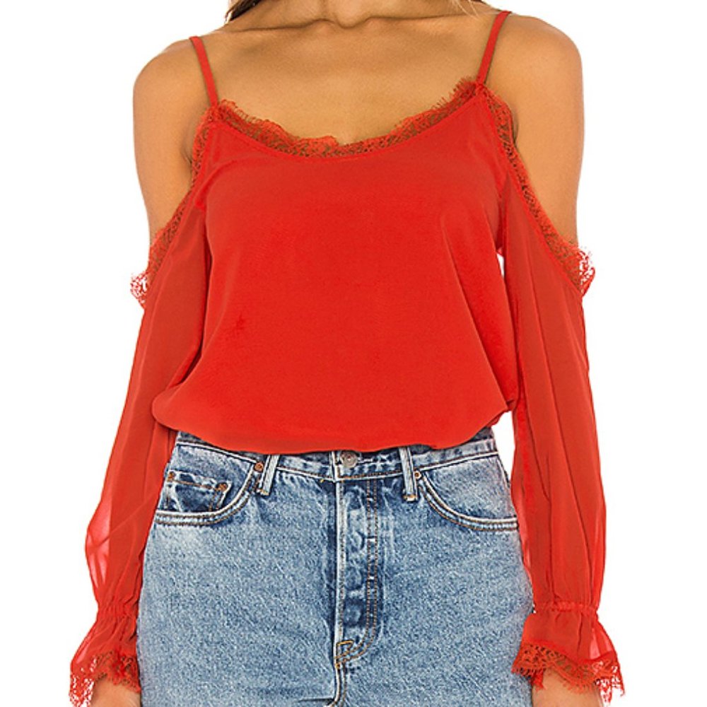 Lovers + Friends Red Orange Top